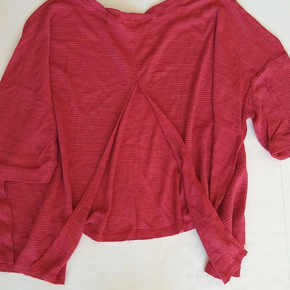 NEW Free People Storyteller oversized split back‎ thermal pink XS
